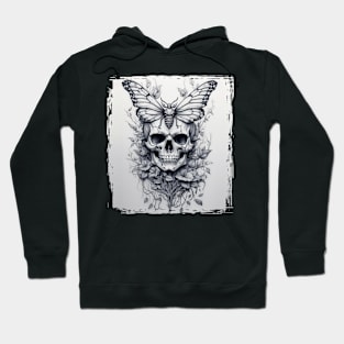 Skull and buttlerfly Hoodie